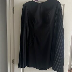 Jovani Black Pleated Sleeve Dress